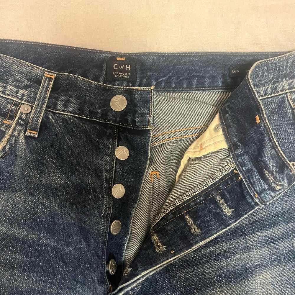 Citizens Of Humanity Relaxed Distressed Dark Blue Jeans - Picture 3 of 5